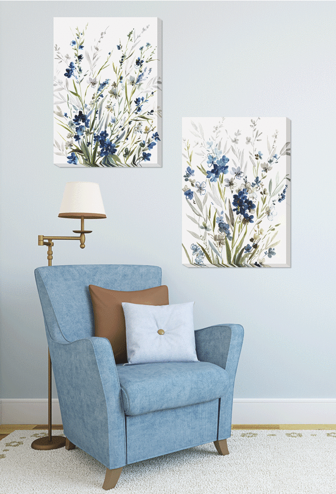 Little Bluebells Ii By Asia Jensen - Wrapped Canvas