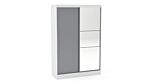 Lynx 2 Door Sliding Wardrobe With Mirror White & Grey