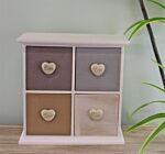 White & Neutral Coloured Love Heart Trinket Drawers