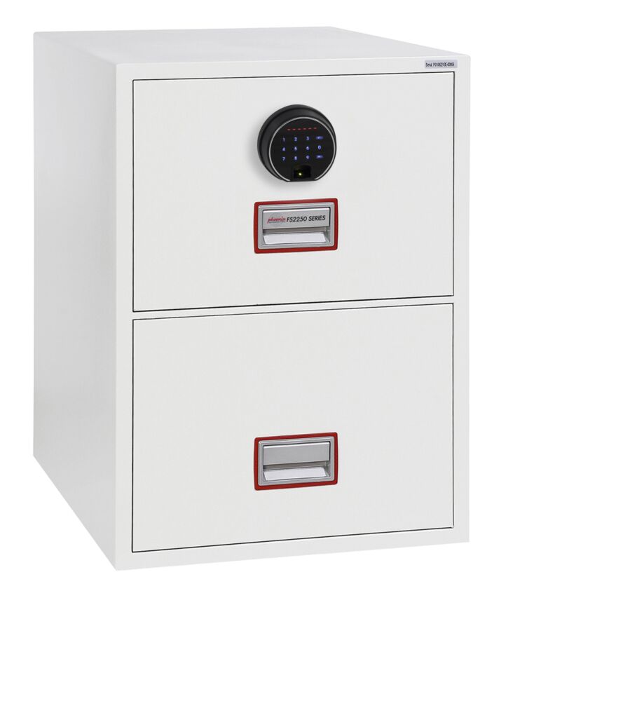 Phoenix World Class Vertical Fire File Fs2252f 2 Drawer Filing Cabinet With Fingerprint Lock