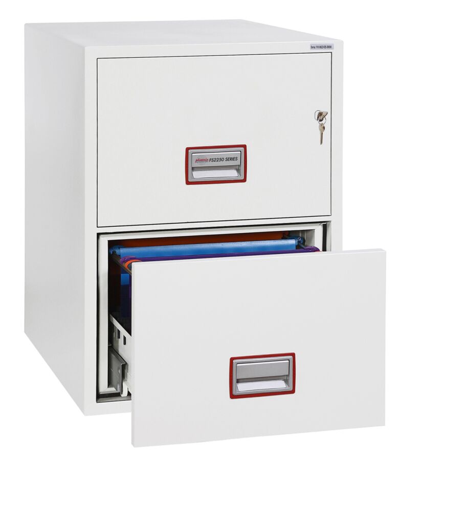 Phoenix World Class Vertical Fire File Fs2252k 2 Drawer Filing Cabinet With Key Lock