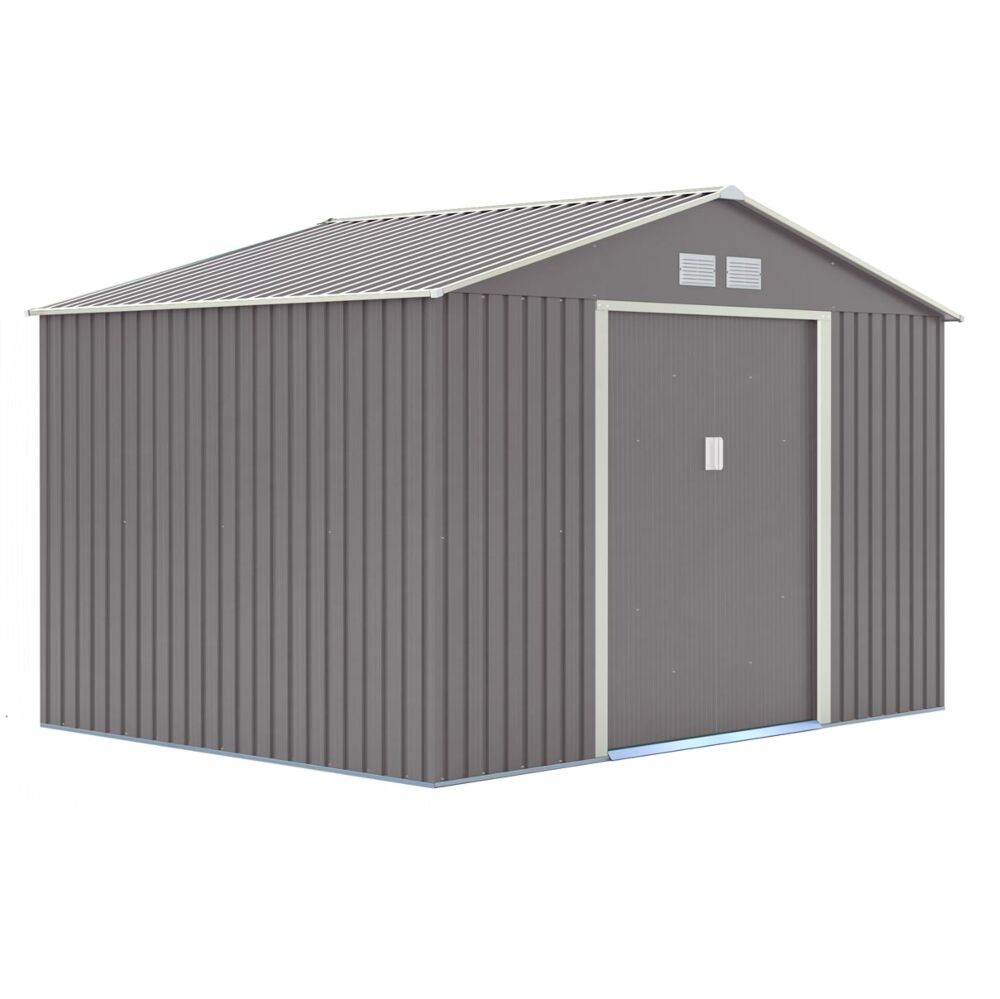 Trentvale 10 X 8 Metal Apex Shed - Light Grey