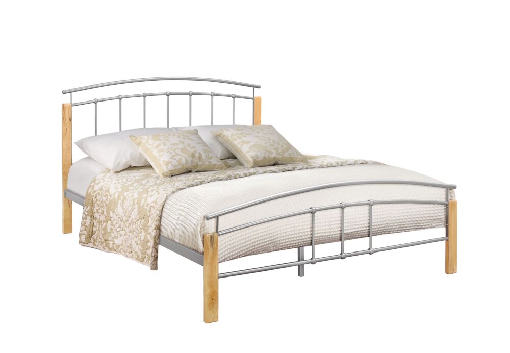 Tetras King Bed Beech & Silver