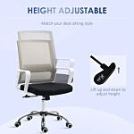 Vinsetto Ergonomic Desk Chair Mesh Office Chair With Adjustable Height Armrest And 360° Swivel Castor Wheels Black