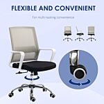 Vinsetto Ergonomic Desk Chair Mesh Office Chair With Adjustable Height Armrest And 360° Swivel Castor Wheels Black