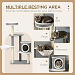 Pawhut Cat Tree For Indoor Cats, Cat Tower With Scratching Posts, Multi-level Kitten Climbing Tower, 124cm