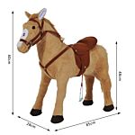 Homcom Childrens Plush Rocking Pony W/sound-beige