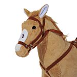 Homcom Childrens Plush Rocking Pony W/sound-beige