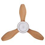 Ceiling Fan With Light Ventilator Brown Synthetic Material Metal 3 Blades Remote Control Wood Grain Effect Minimalist Design Beliani