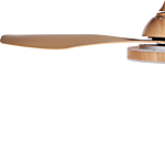 Ceiling Fan With Light Ventilator Brown Synthetic Material Metal 3 Blades Remote Control Wood Grain Effect Minimalist Design Beliani