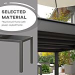 Outsunny Garden Dining Table, Outdoor Dining Table For 6 With Tempered Glass Top And Aluminium Frame For Patio, Grey