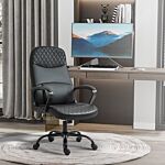 Vinsetto High Back Massage Office Chair With Armrest Pu Leather Vibration Executive Chair With Adjustable Height And Built-in Lumbar Support Black