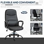 Vinsetto High Back Massage Office Chair With Armrest Pu Leather Vibration Executive Chair With Adjustable Height And Built-in Lumbar Support Black