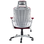 Office Executive Chair Burgundy Mesh Swivel Gas Lift Adjustable Height With Castors Ergonomic Modern Beliani