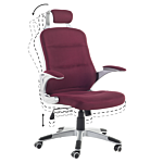 Office Executive Chair Burgundy Mesh Swivel Gas Lift Adjustable Height With Castors Ergonomic Modern Beliani