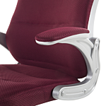 Office Executive Chair Burgundy Mesh Swivel Gas Lift Adjustable Height With Castors Ergonomic Modern Beliani