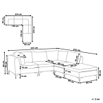 Left Hand Modular Corner Sofa Green Velvet 4 Seater With Ottoman L-shaped Silver Metal Legs Glamour Style Beliani