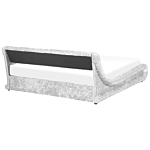 Platform Waterbed Silver Velvet Upholstered With Mattress Accessories 6ft Eu Super King Size Sleigh Design Beliani