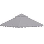 Outsunny 3 X 3 (m) Gazebo Canopy Replacement Covers, 2-tier Gazebo Roof Replacement (top Only), Light Grey