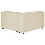 Modular Right Hand Sofa Beige Linen 2 Seater Sectional Corner Sofa With Black Legs Modern Living Room Beliani