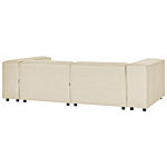 Modular Right Hand Sofa Beige Linen 2 Seater Sectional Corner Sofa With Black Legs Modern Living Room Beliani