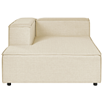 Modular Right Hand Sofa Beige Linen 2 Seater Sectional Corner Sofa With Black Legs Modern Living Room Beliani