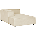 Modular Right Hand Sofa Beige Linen 2 Seater Sectional Corner Sofa With Black Legs Modern Living Room Beliani