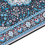 Runner Rug Blue Polyester 60 X 200 Cm Oriental Pattern Anti-slip Bottom Vintage Style Modern Hallway Beliani