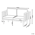 Garden Sofa Acacia Wood 76 Cm White Seating Cushion Padding Slatted Design Outdoor Patio Modern Style Beliani