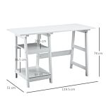 Homcom Compact Computer Desk With Storage Shelves Study Table With Bookshelf Pc Table Workstation For Home Office Study White