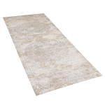 Area Rug Beige Cotton Distressed Effect 60 X 180 Cm Oriental Vintage Beliani