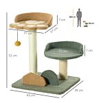 Pawhut Small Cat Tree For Indoor Cats, Scratching Posts With 2 Beds, Toy Ball, 43 X 39 X 52cm