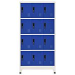 Vidaxl Locker Cabinet Grey And Blue 90x45x180 Cm Steel