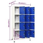 Vidaxl Locker Cabinet Grey And Blue 90x45x180 Cm Steel