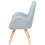 Lounge Chair Blue Fabric Upholstery Modern Club Chair With Armrests Wooden Legs Beliani