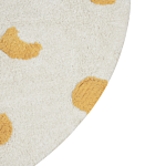 Area Rug Light Beige And Yellow Cotton Ø 140 Cm Round Boho Style Living Room Kids Children's Room Beliani