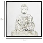 Homcom Canvas Wall Art Gold Textured Buddha Sit In Meditation, Wall Pictures For Living Room Bedroom Decor, 83 X 83 Cm