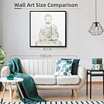 Homcom Canvas Wall Art Gold Textured Buddha Sit In Meditation, Wall Pictures For Living Room Bedroom Decor, 83 X 83 Cm