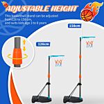 Homcom Kids Height Adjustable Aluminium Basketball Hoop Stand W/ Ball