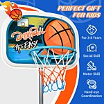 Homcom Kids Height Adjustable Aluminium Basketball Hoop Stand W/ Ball