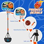 Homcom Kids Height Adjustable Aluminium Basketball Hoop Stand W/ Ball