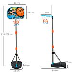 Homcom Kids Height Adjustable Aluminium Basketball Hoop Stand W/ Ball