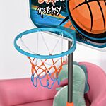 Homcom Kids Height Adjustable Aluminium Basketball Hoop Stand W/ Ball