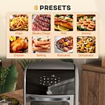 Homcom Digital Air Fryer With 8 Preset Modes, Rapid Air Circulation, 12l Air Fryer Oven With Memory Function, 1800w, Grey