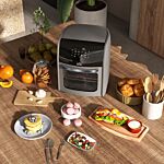 Homcom Digital Air Fryer With 8 Preset Modes, Rapid Air Circulation, 12l Air Fryer Oven With Memory Function, 1800w, Grey