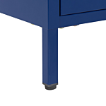 Home Office Storage Cabinet Navy Blue Steel 2 Doors 4 Shelves Industrial Design Beliani