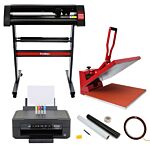 Vinyl Cutter, 50 X 50 Heat Press, Sign Cut Business Bundle, Value Printer