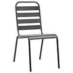 Vidaxl Stackable Garden Chair Set 7 Pcs Anthracite Powder-coated Steel