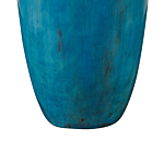 Decorative Vase Blue Terracotta Elegant Beliani