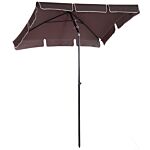 Outsunny Aluminum Umbrella Parasol-brown